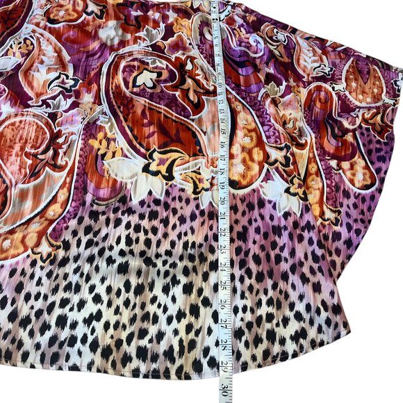 CHICOS Chianti Poncho Paisley Pink Size L/XL 40th Anniversary Leopard print - Picture 5 of 8